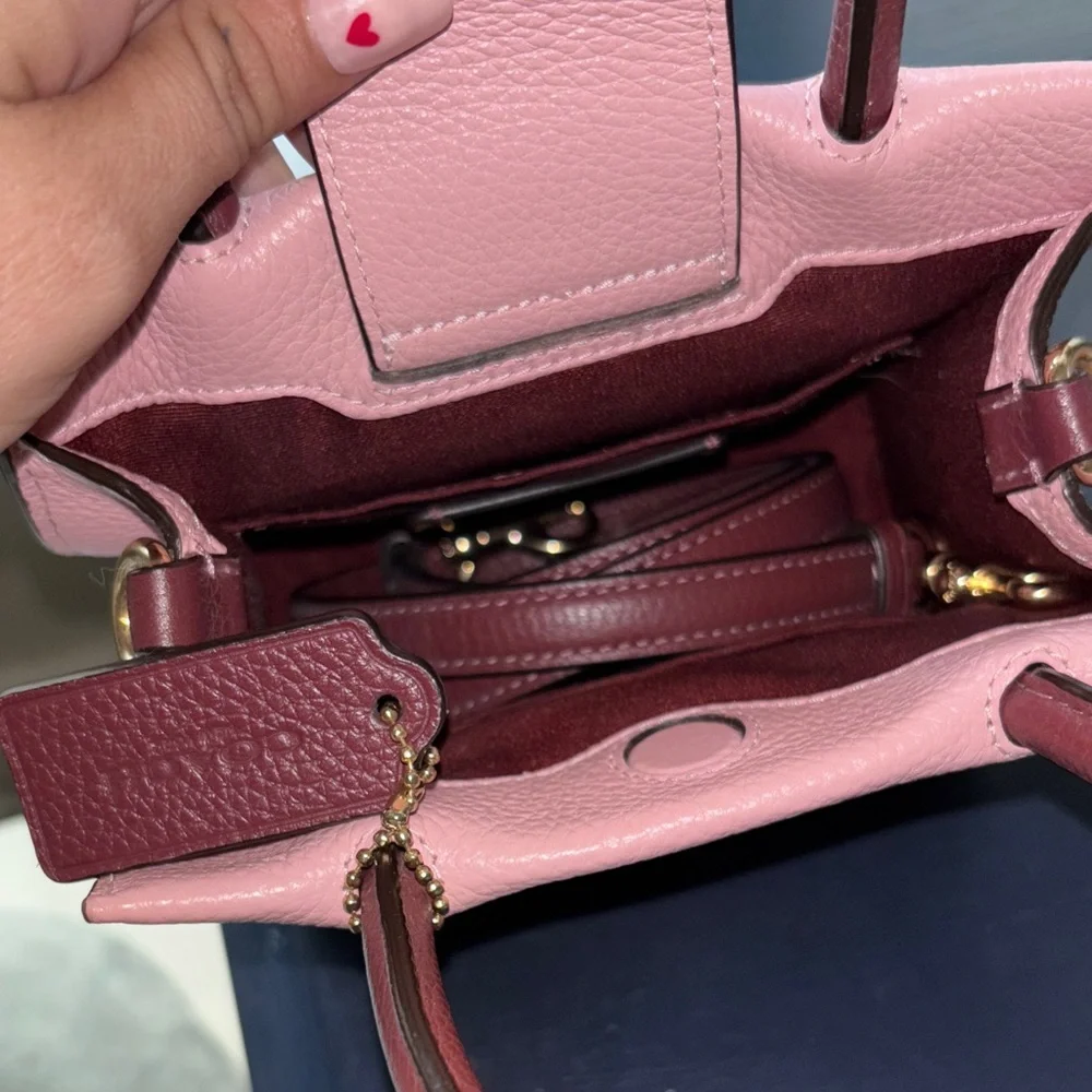 Coach Light Pink and Burgundy Mini Cally Bag - Picture 5 of 5